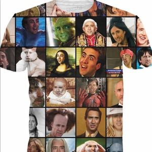 Nicholas Cage rage face double sided shirt